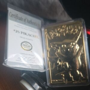 Pokemon Gold Pikachu Collectible Card